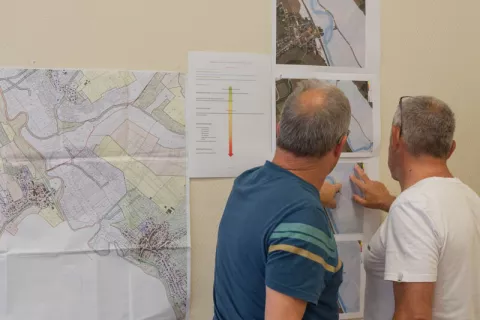 Simulation d'inondation à Pierreville