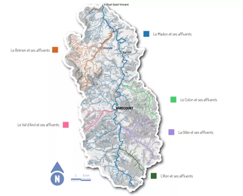 Carte hydrographique Madon